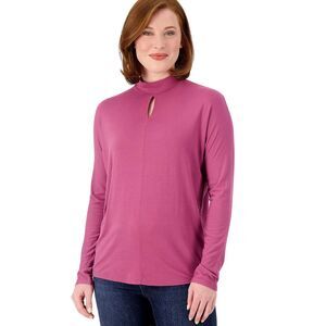 Laurie Felt Silky Blend Mock Neck Top with Dolman Sleeves Size S NWT